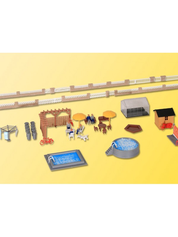 KIBRI 38100 Scala HO Set per la casa: accessori per decorazione giardino