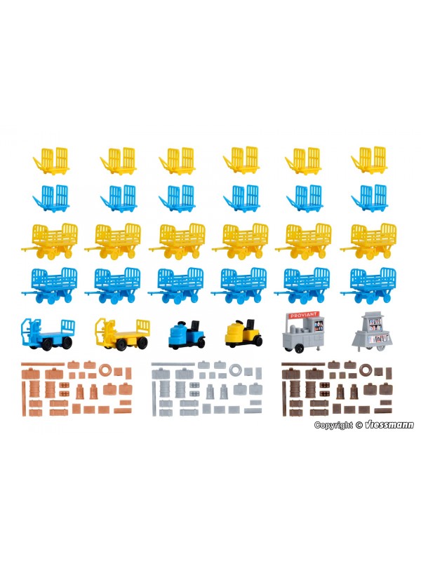 KIBRI 37530 Scala N Carrelli per trasporto pacchi stazione