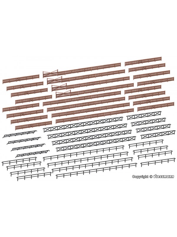 KIBRI 37480 Scala N Set 3 recinzioni assortite impianti industriali e ferroviari