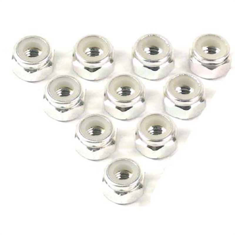 Yeah Racing Dado Frenato in alluminio 3mm (10) 5.5 ARGENTO - [LN-M3-SV]