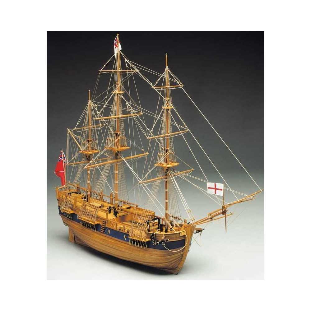 Mantua Model Vascello del capitano J. Cook Endeavour 810mm scala 1/60 kit di montaggio (art. 774)