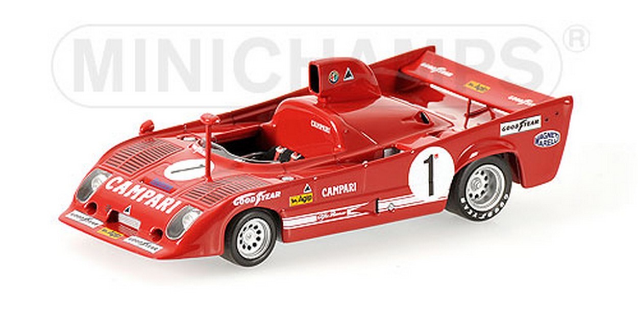 MODELLINO IN SCALA COMPATIBILE CON ALFA ROMEO 33 TT N.1 COPPA FL. 75 1:43 MINICHAMPS PM400751201