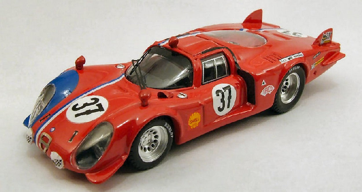 MODELLINO IN SCALA COMPATIBILE CON ALFA ROMEO 33.2 C N.37 35th LM 1968 PILETTE-SLOTEMAKER 1:43 BEST MODEL BT9374