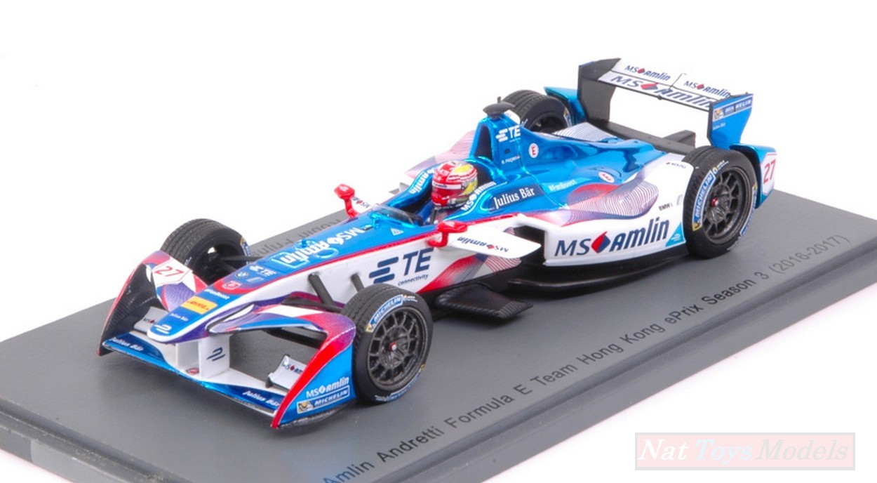 MODELLINO IN SCALA COMPATIBILE CON AMLIN ANDRETTI R.FRIJNS 2016 N.27 Rd1 HONG KONG FORMULA "E" 1:43 SPARK MODEL S5908