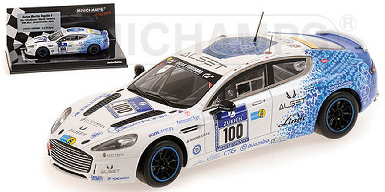 MODELLINO IN SCALA COMPATIBILE CON ASTON MARTIN RAPIDE S N.100 NURBURGRING 2013 1:43 MINICHAMPS PM437131300