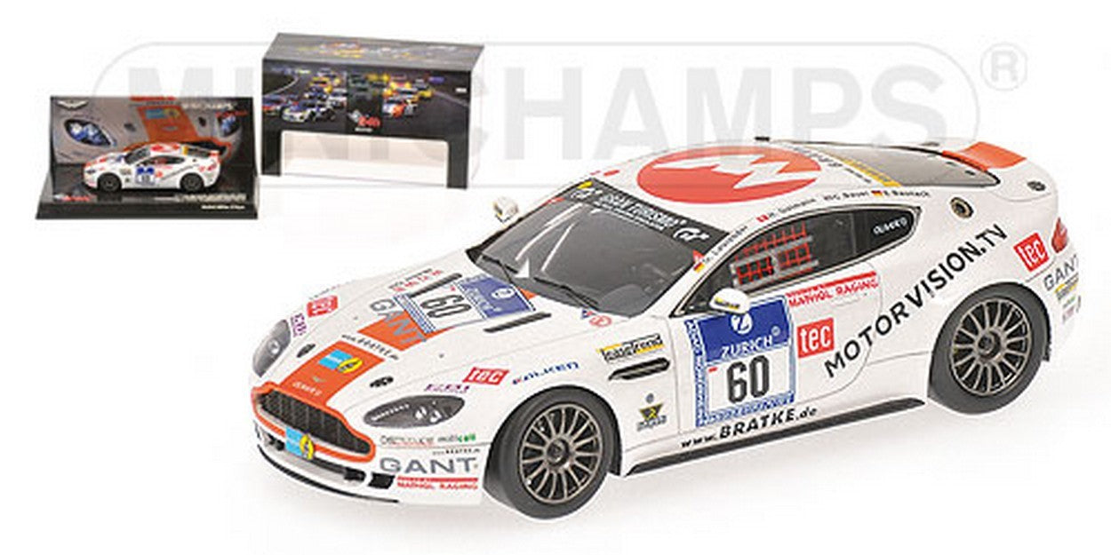 MODELLINO IN SCALA COMPATIBILE CON ASTON MARTIN VANTAGE N.60 NURBURGRING 2010 1:43 MINICHAMPS PM437101360