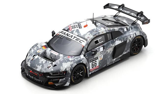MODELLINO IN SCALA COMPATIBILE CON AUDI R8 GT3 N.66 24 H SPA 2022 FELLER-WINKELHOCK-MARSCHALL 1:43 SPARK MODEL SB506