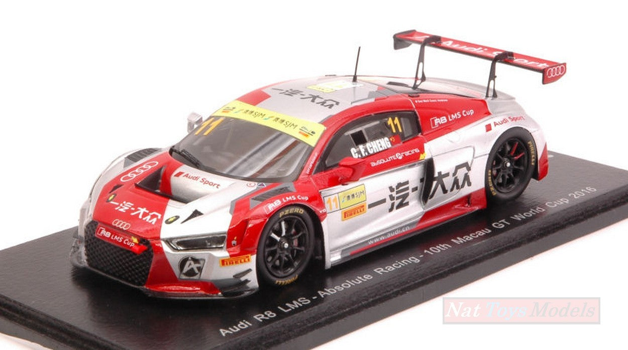 MODELLINO IN SCALA COMPATIBILE CON AUDI R8 LMS N.11 10th MACAU GT WORLD CUP 2016 CHENG CONGFU 1:43 SPARK MODEL SA115