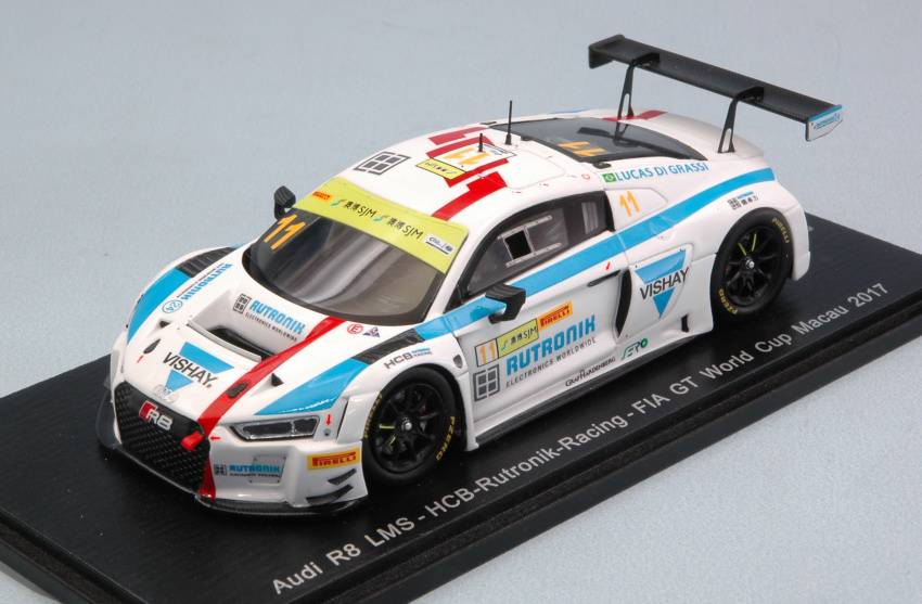MODELLINO IN SCALA COMPATIBILE CON AUDI R8 LMS N.11 FIA GT WORLD CUP MACAU 2017 L.DI GRASSI 1:43 SPARK MODEL SA139