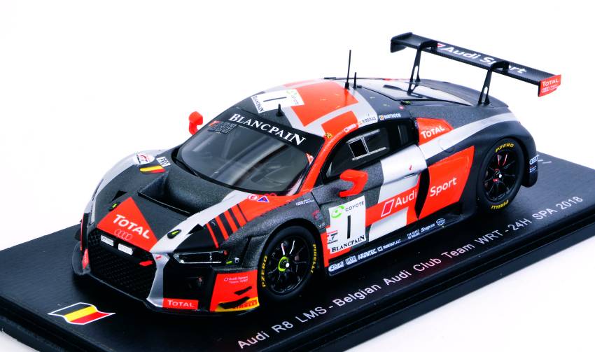 MODELLINO IN SCALA COMPATIBILE CON AUDI R8 N.1 24 H SPA 2018 D.VANTHOOR-A.RIBERAS-C.MIES 1:43 SPARK MODEL SB219
