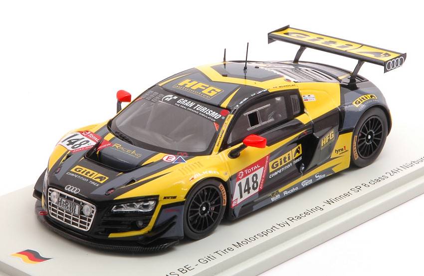 MODELLINO IN SCALA COMPATIBILE CON AUDI R8 N.148 SP 8 CLASS 24 H NURB.2019 HENZEL-FREY-SCHM.1:43 SPARK MODEL SG532