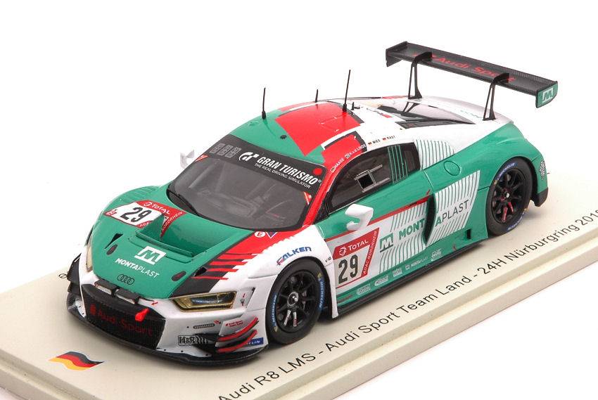 MODELLINO IN SCALA COMPATIBILE CON AUDI R8 N.29 24 H NURBURGR.2019 MIES-RAST-LINDE-HAASE 1:43 SPARK MODEL SG546