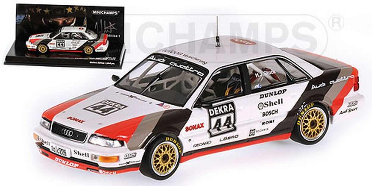 MODELLINO IN SCALA COMPATIBILE CON AUDI V8 N.44 DTM CHAMPION 1990 STUCK COLLECTION 1:43 MINICHAMPS PM444901444