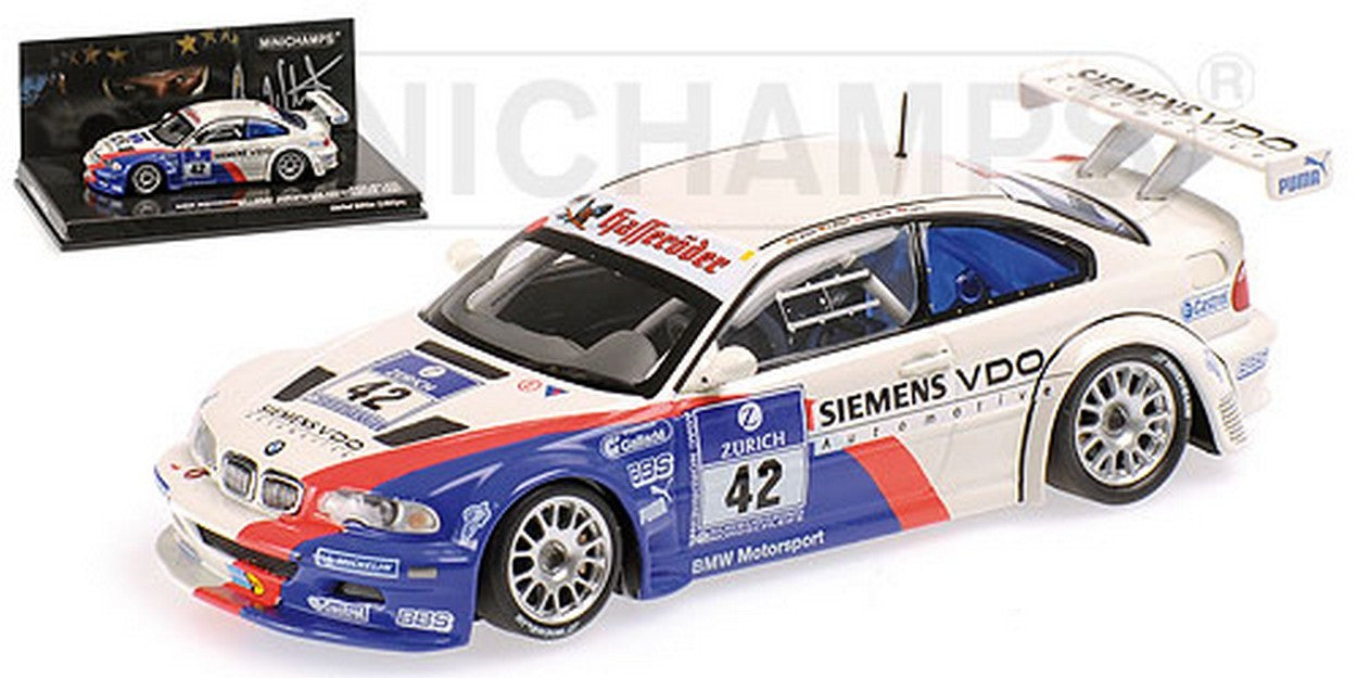 MODELLINO IN SCALA COMPATIBILE CON BMW M3 N.42 WINNER 24H ADAC 2004 MULLER-MULLER-STUCK-LAMY 1:43 MINICHAMPS PM444042342