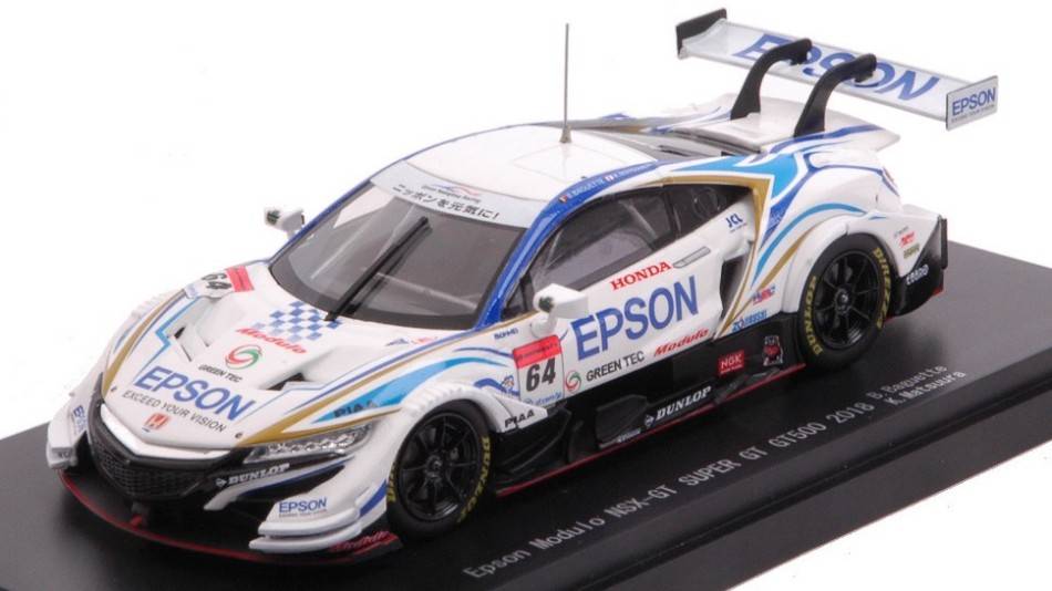 MODELLINO IN SCALA COMPATIBILE CON EPSON MODULO NSX-GT N.64 SUPER GT500 2018 B.BAGUETTE-K.MATSUURA 1:43 EBBRO EB45631