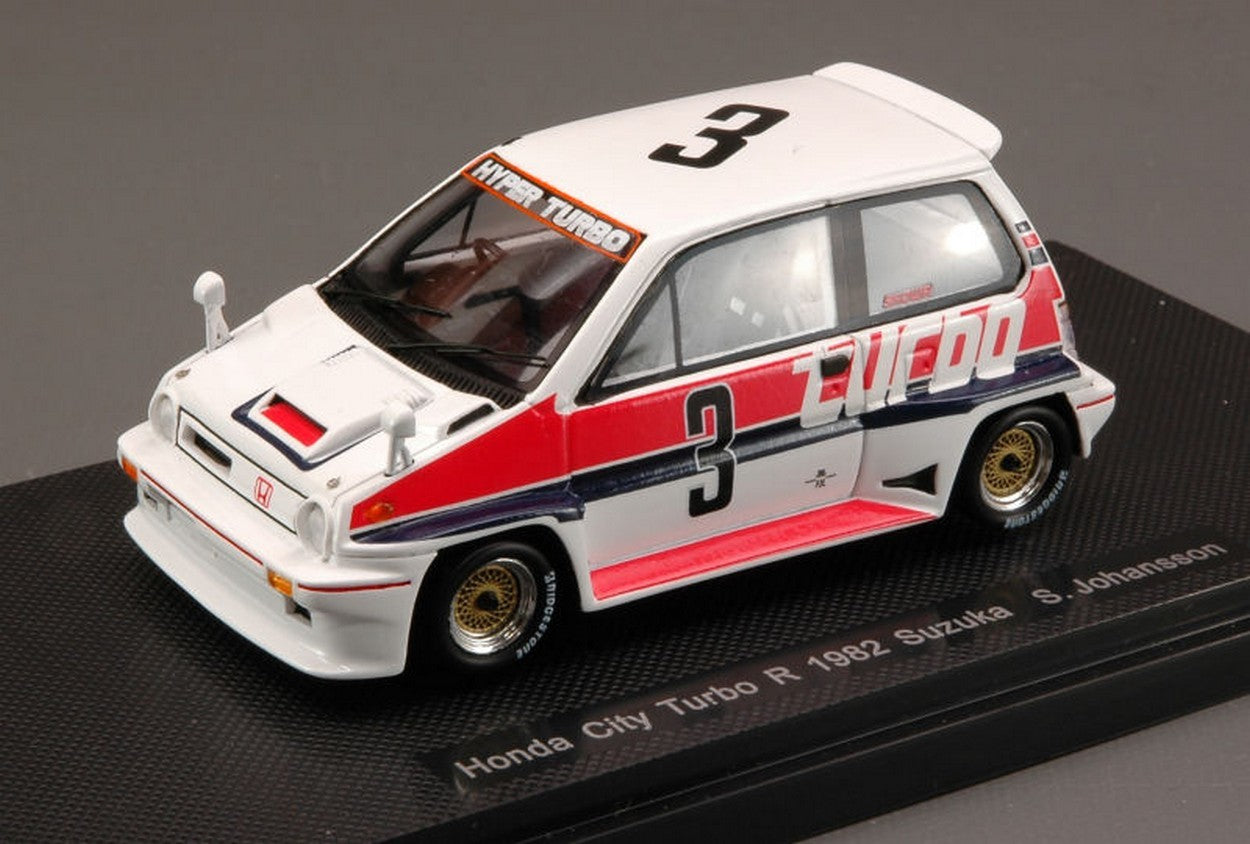 MODELLINO IN SCALA COMPATIBILE CON HONDA CITY TURBO R N.3 SUZUKA 1982 S.JOHANSSON 1:43 EBBRO EB44471