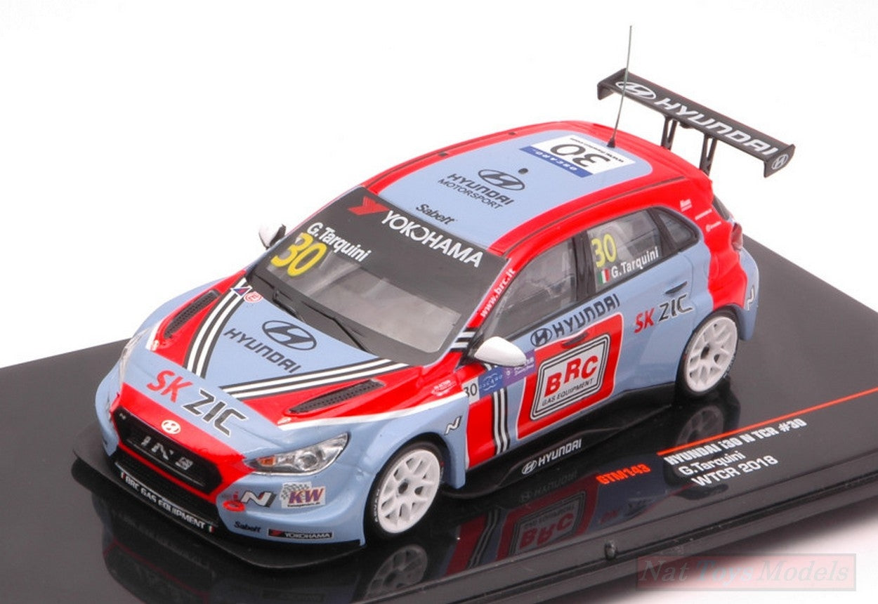 MODELLINO IN SCALA COMPATIBILE CON HYUNDAI i30 N TCR N.30 SQUADRA CORSE TEAM WTCR 2018 TARQUINI 1:43 IXO MODEL GTM143