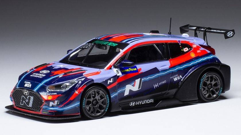 MODELLINO IN SCALA COMPATIBILE CON HYUNDAI VELOSTER N ETCR N.8 HYUNDAI MOTORSPORT ETCR PAU 2021 FARFUS 1:43 IXO MODEL GTM161ALQ