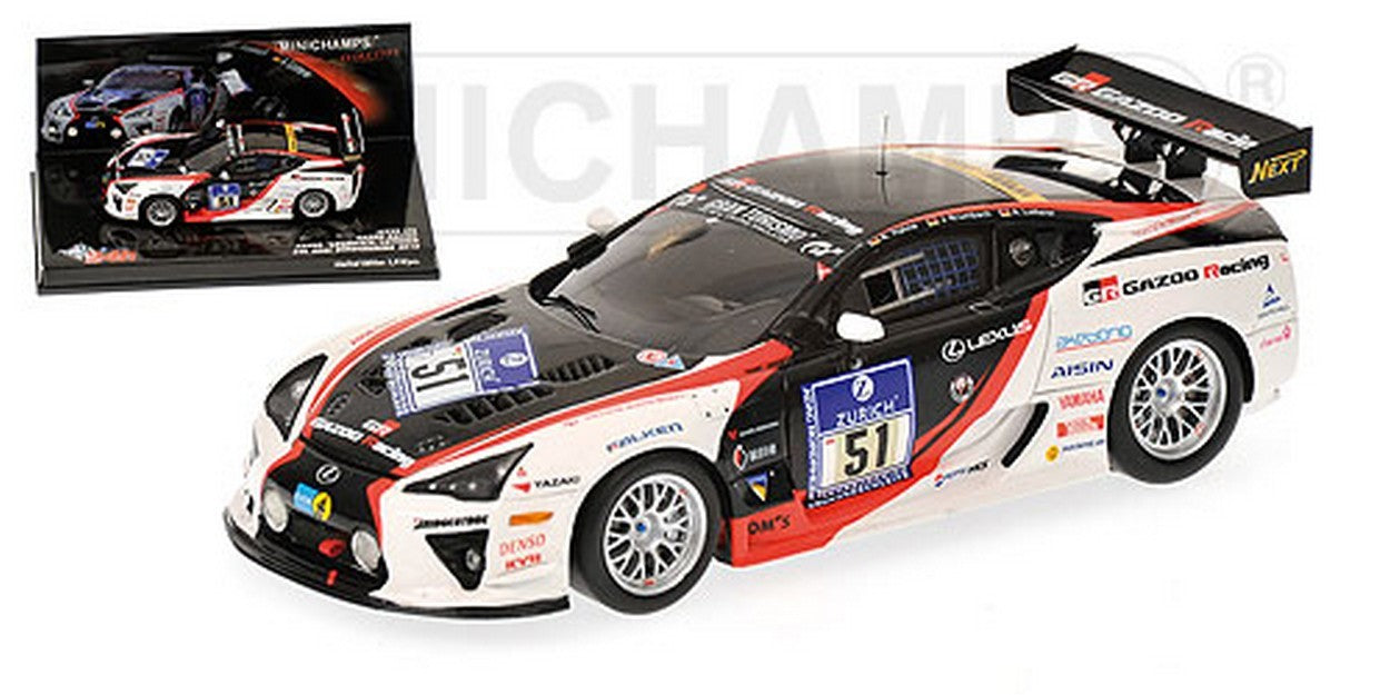 MODELLINO IN SCALA COMPATIBILE CON LEXUS N.51 NURBURGRING 2010 1:43 MINICHAMPS PM437101651