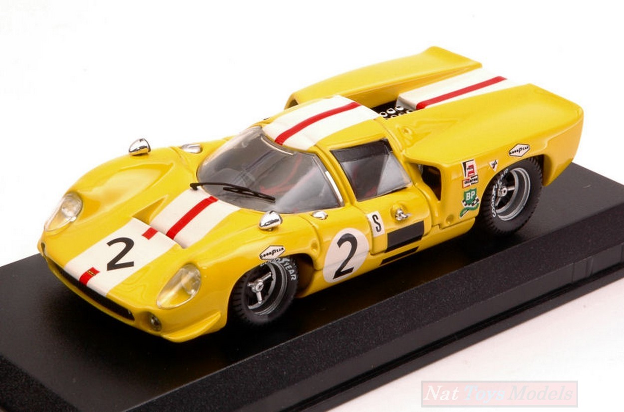MODELLINO IN SCALA COMPATIBILE CON LOLA T70 COUPE N.2 6th 6 H BRANDS HATCH 1968 J.BONNIER-S.AXELSSON 1:43 BEST MODEL BT9157