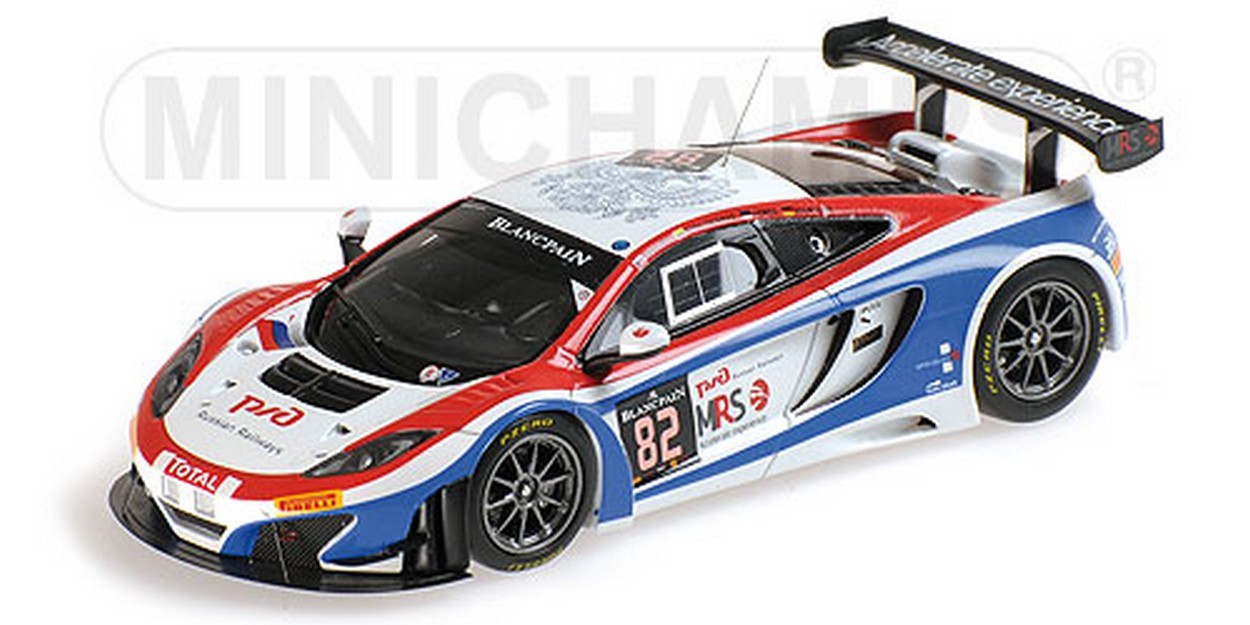MODELLINO IN SCALA COMPATIBILE CON MC LAREN 12C GT3 N.82 RETIRED 24H SPA 2014 SPRENGLER-ASMER 1:43 MINICHAMPS PM437141382