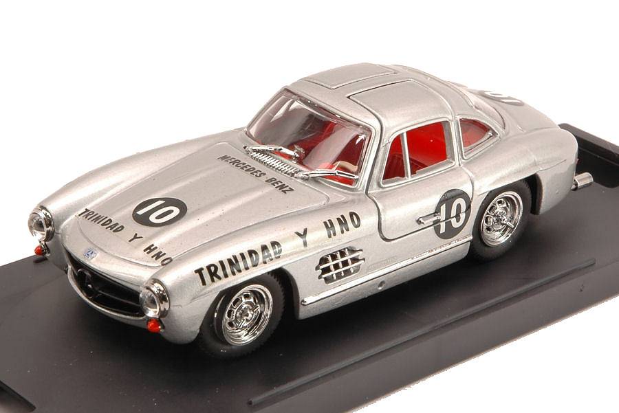 MODELLINO IN SCALA COMPATIBILE CON MERCEDES 300 SL N.10 2nd NATIONAL HAVANA 1957 M.BOLANOS 1:43 BANG BG1028