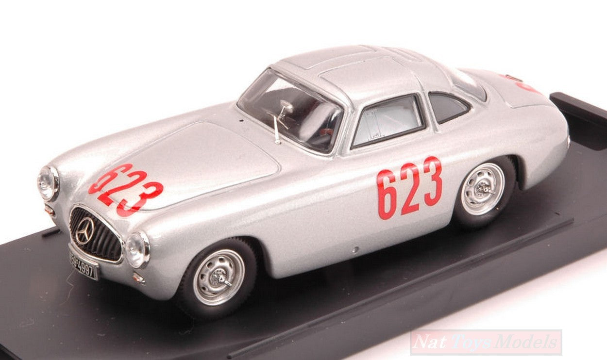 MODELLINO IN SCALA COMPATIBILE CON MERCEDES 300 SL N.623 2nd MILLE MIGLIA 1952 KLING-KLENK 1:43 BANG BG7214