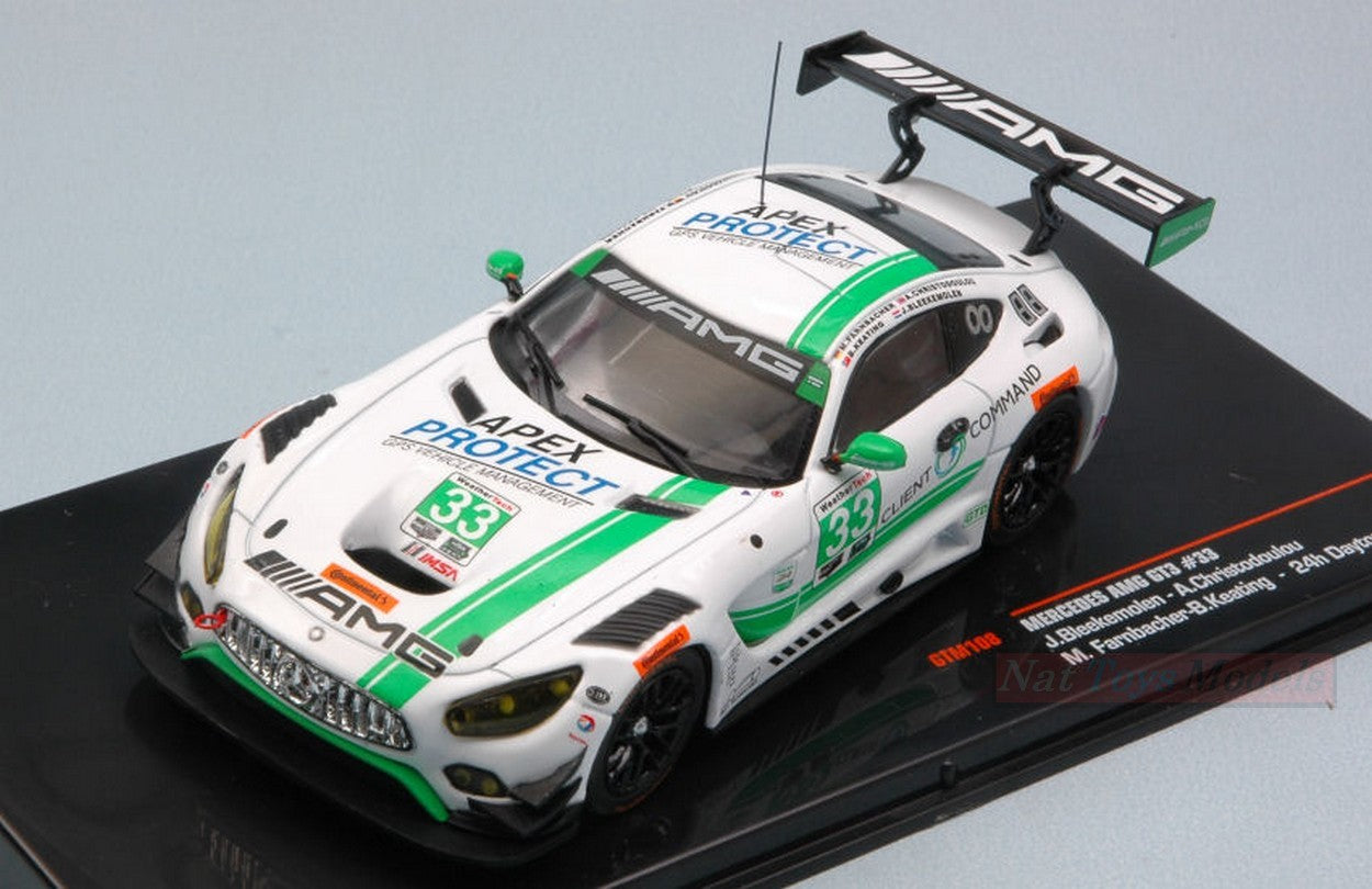 MODELLINO IN SCALA COMPATIBILE CON MERCEDES GT3 N.33 20th 24 H DAYTONA 2017 BLEEKEMOLEN-CHRIST.-FARNB.1:43 IXO MODEL GTM108