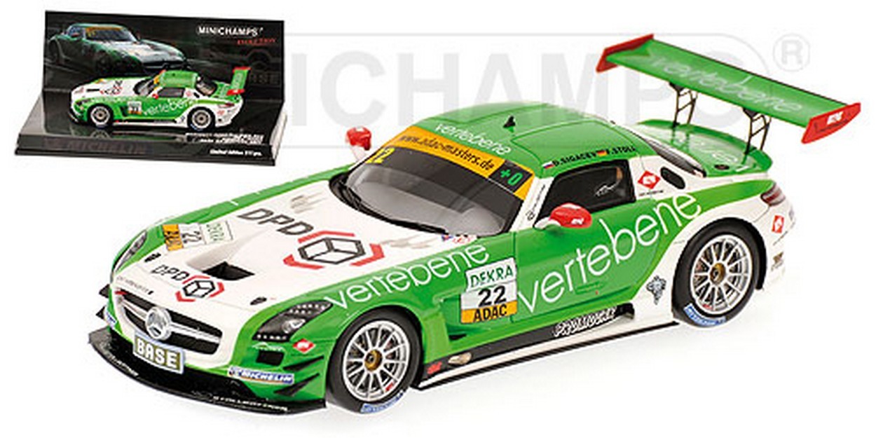 MODELLINO IN SCALA COMPATIBILE CON MERCEDES SLS GT3 N.22 ADAC 2011 1:43 MINICHAMPS PM437110302