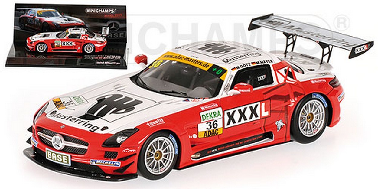 MODELLINO IN SCALA COMPATIBILE CON MERCEDES SLS GT3 N.36 ADAC 2011 1:43 MINICHAMPS PM437110336