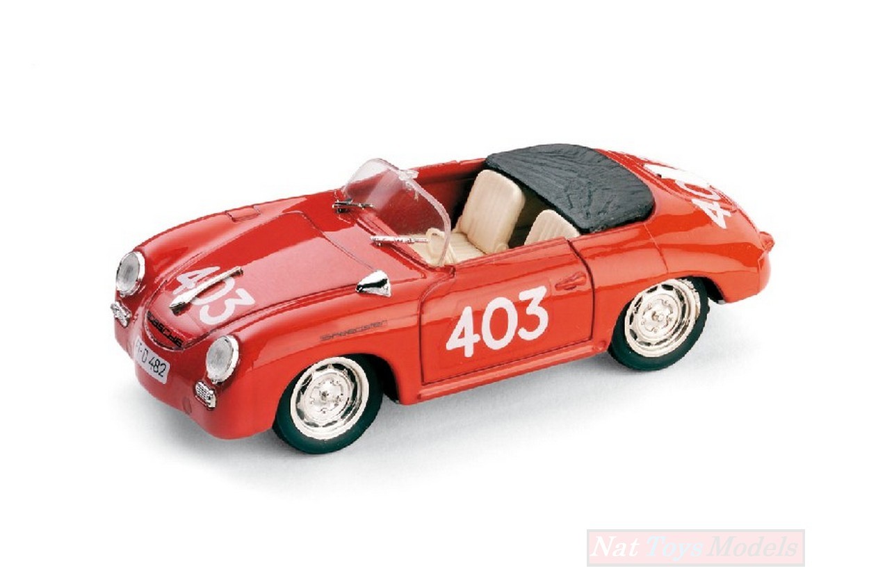 MODELLINO IN SCALA COMPATIBILE CON PORSCHE 356 N.403 27th (3rd CLASS) MM 1957 H.v.SAUCHEN G.BIALAS 1:43 BRUMM BM0207