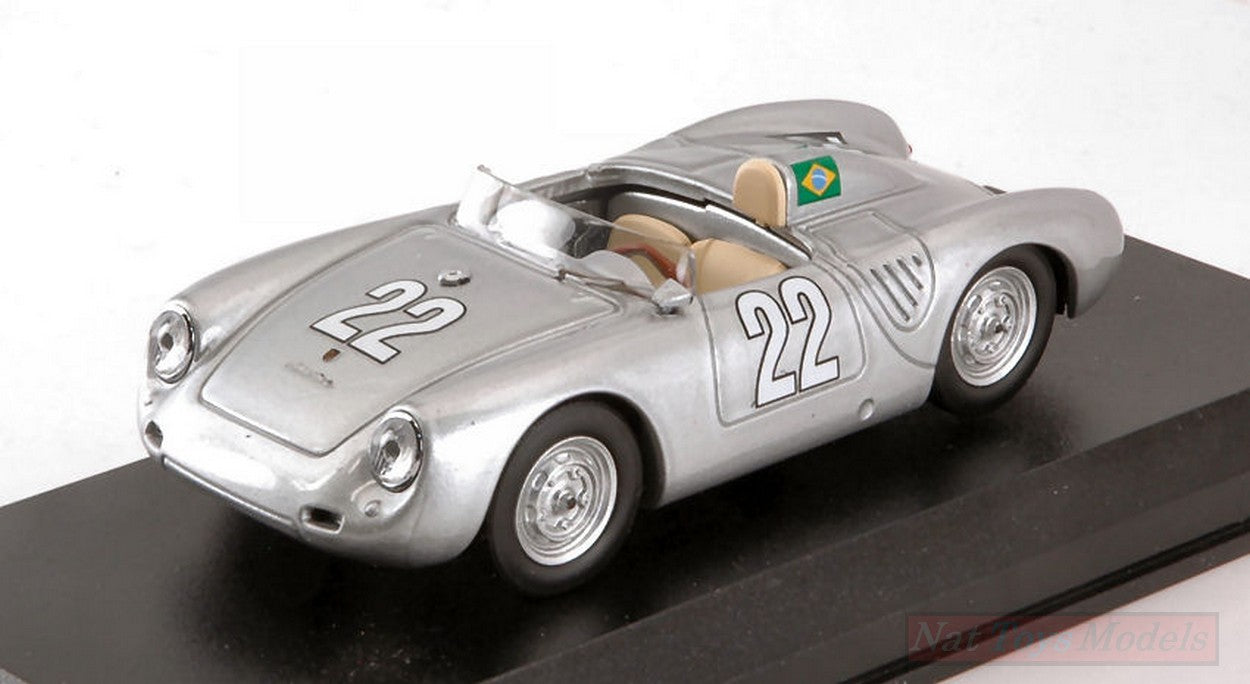 MODELLINO IN SCALA COMPATIBILE CON PORSCHE 550 RS N.22 WINNER 10 H MESSINA 1958 F.HEINZ-P.E.STRAHLE 1:43 BEST MODEL BT9727