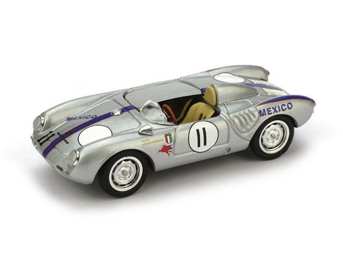 MODELLINO IN SCALA COMPATIBILE CON PORSCHE 550A RS SPYDER N.11 RIVERSIDE 1957 R.RODRIGUEZ 1:43 BRUMM BM0516