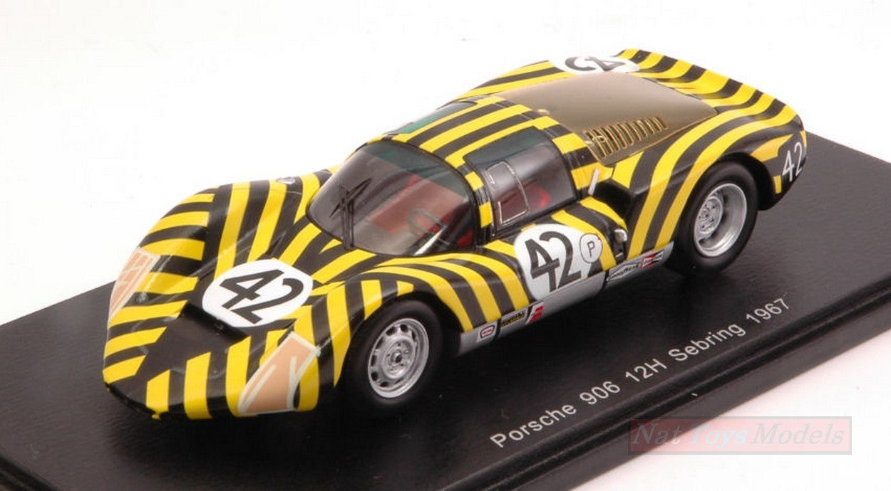 MODELLINO IN SCALA COMPATIBILE CON PORSCHE 906 N.42 DNF 12H SEBRING 1967 J.CANNON-E.HUGUS 1:43 SPARK MODEL S5420