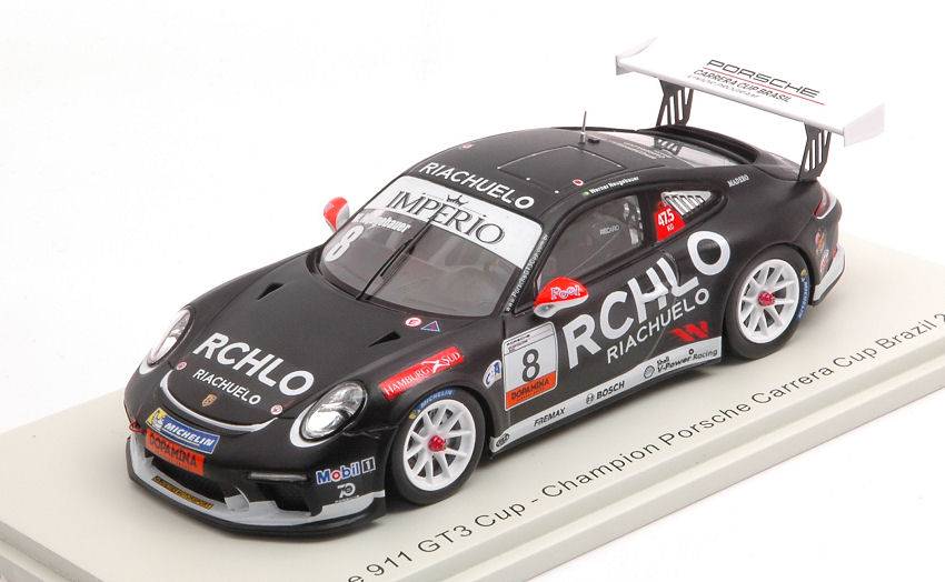 MODELLINO IN SCALA COMPATIBILE CON PORSCHE 911 GT3 CUP N.8 CARRERA CUP BRAZIL 2018 W.NEUGEBAUER 1:43 SPARK MODEL S8502