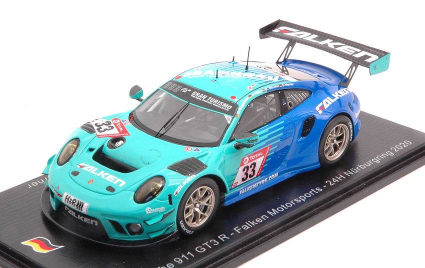 MODELLINO IN SCALA COMPATIBILE CON PORSCHE 911 GT3 N.33 24 H NURBURGRING 2020 BACHLER-MULLER-WERNER 1:43 SPARK MODEL SG690