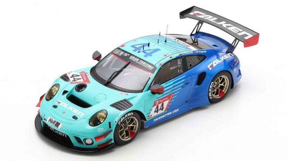 MODELLINO IN SCALA COMPATIBILE CON PORSCHE 911 GT3 N.44 4th 24 H NURBURGRING 2021 BACHLER-MULLER-PICARIELLO SPARK MODEL 18SG055