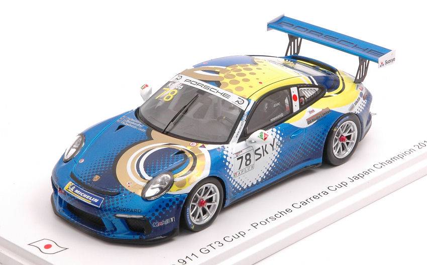 MODELLINO IN SCALA COMPATIBILE CON PORSCHE 911 GT3 N.78 CARRERA CUP JAPAN CHAMPION 2018 T.KONDO 1:43 SPARK MODEL SJ066