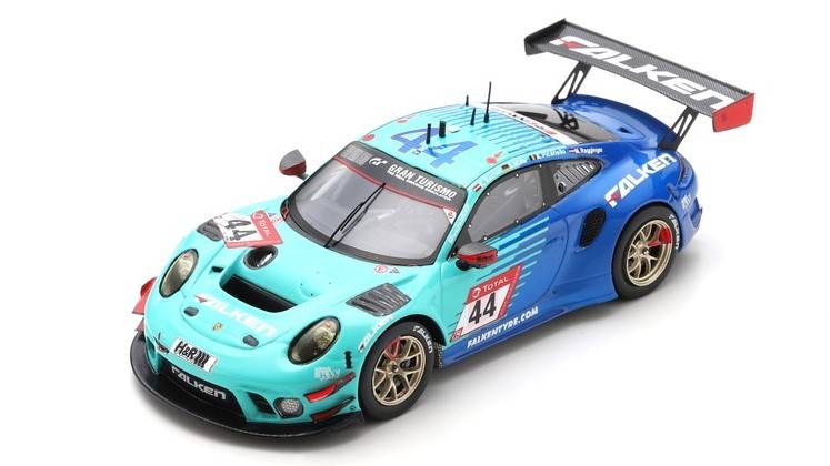 MODELLINO IN SCALA COMPATIBILE CON PORSCHE 911 GT3 R N.44 24 H NURBURGRING 2021 BACHLER-MULLER-PICARIEL 1:43 SPARK MODEL SG753