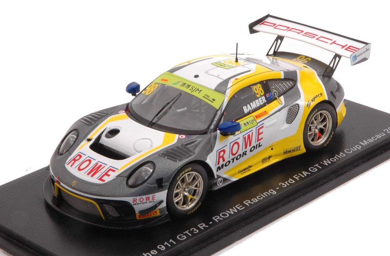 MODELLINO IN SCALA COMPATIBILE CON PORSCHE 911 GT3 R N.98 3rd FIA GT WORLD CUP MACAU 2019 E.BAMBER 1:43 SPARK MODEL SA211
