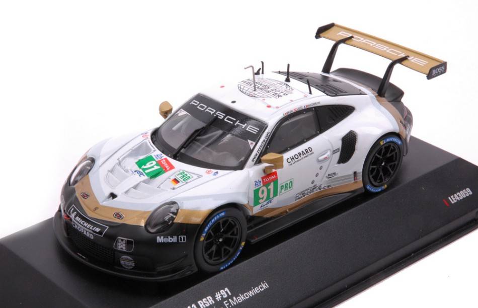 MODELLINO IN SCALA COMPATIBILE CON PORSCHE 911 RSR N.91 LM 2019 LIETZ-BRUNI-MAKOWIECKI 1:43 IXO MODEL LE43059