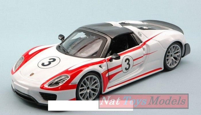 MODELLINO IN SCALA COMPATIBILE CON PORSCHE 918 WEISSACH PACKAGE N.3 2013 0-100 2,6 sec 1:24 BURAGO BU28009W