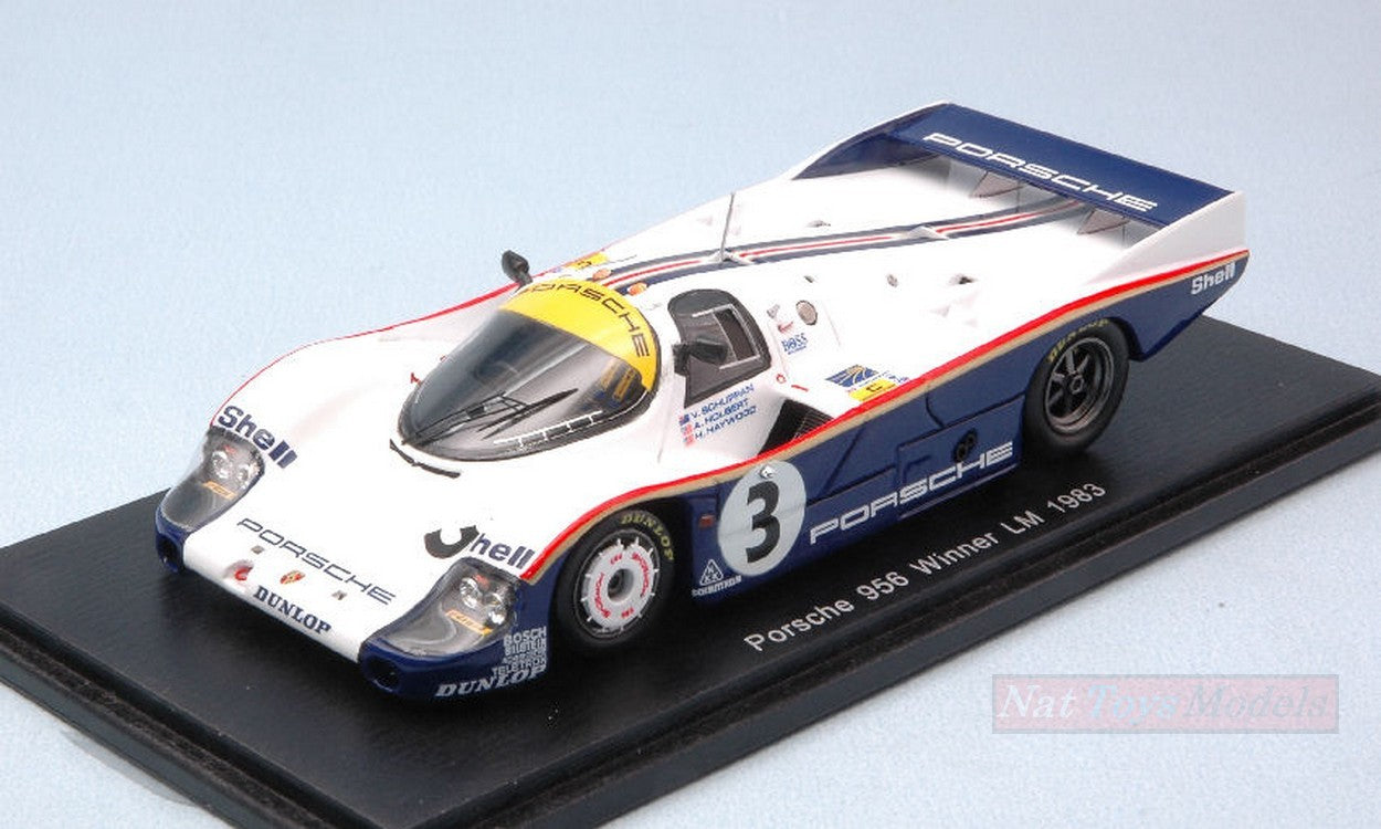 MODELLINO IN SCALA COMPATIBILE CON PORSCHE 956 N.3 WINNER LM 1983 HOLBERT-HAYWOOD-SCHUPPAN REPROD.1:43 SPARK MODEL S43LM83