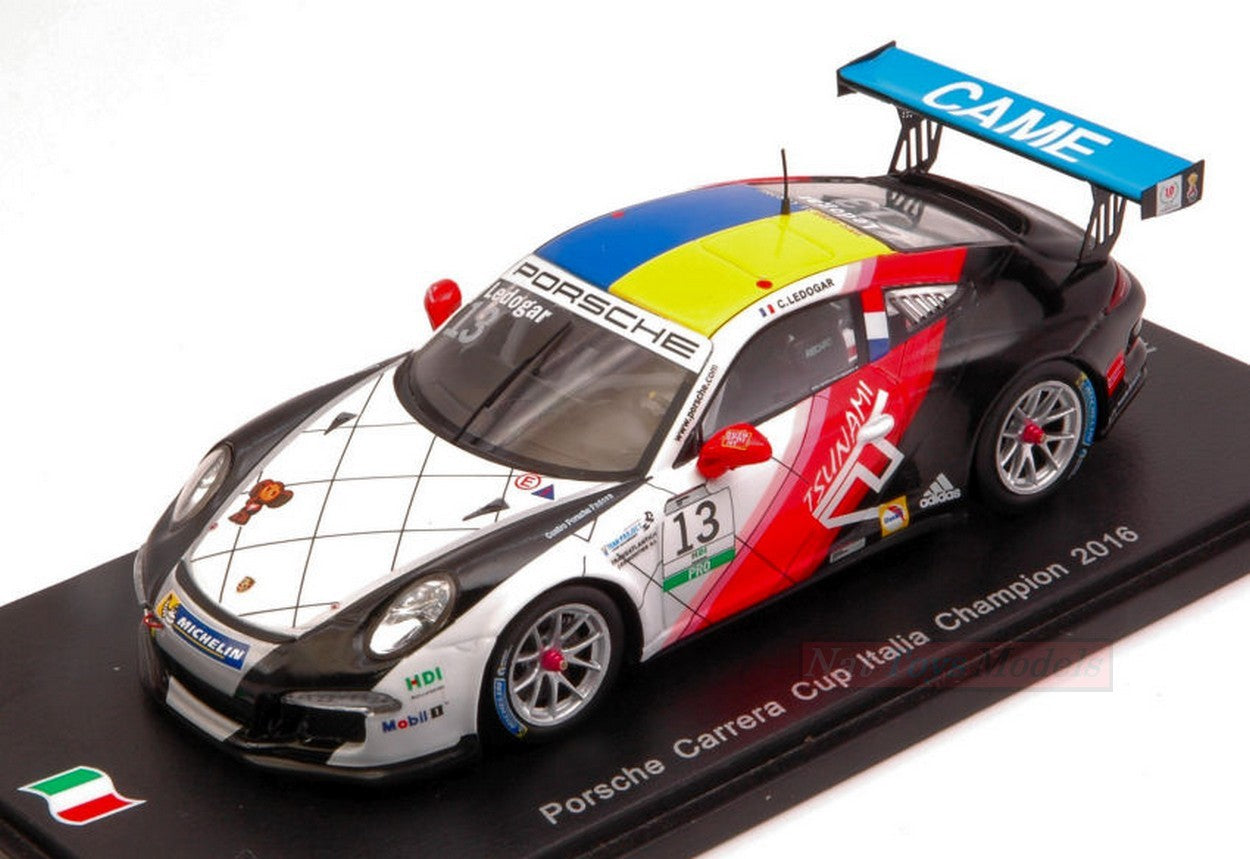 MODELLINO IN SCALA COMPATIBILE CON PORSCHE 991 GT3 R N.13 PCC ITALIA CHAMPION 2016 C.LEDOGAR LIM.300 1:43 SPARK MODEL SI005