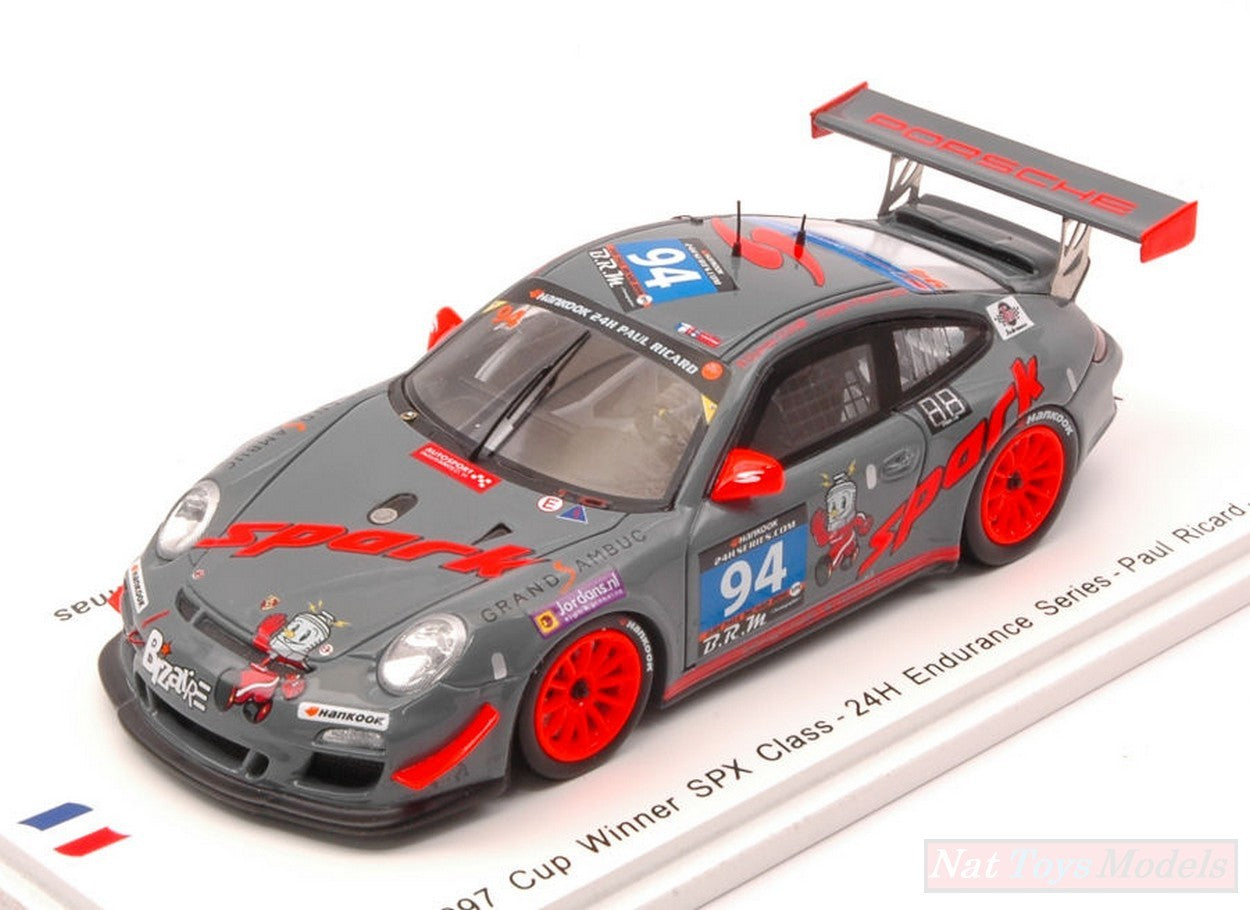 MODELLINO IN SCALA COMPATIBILE CON PORSCHE 997 CUP N.94 WINNER SPX 24 H PAUL RICARD H.RIPERT-F.DENIS-DUMAS SPARK MODEL SF112