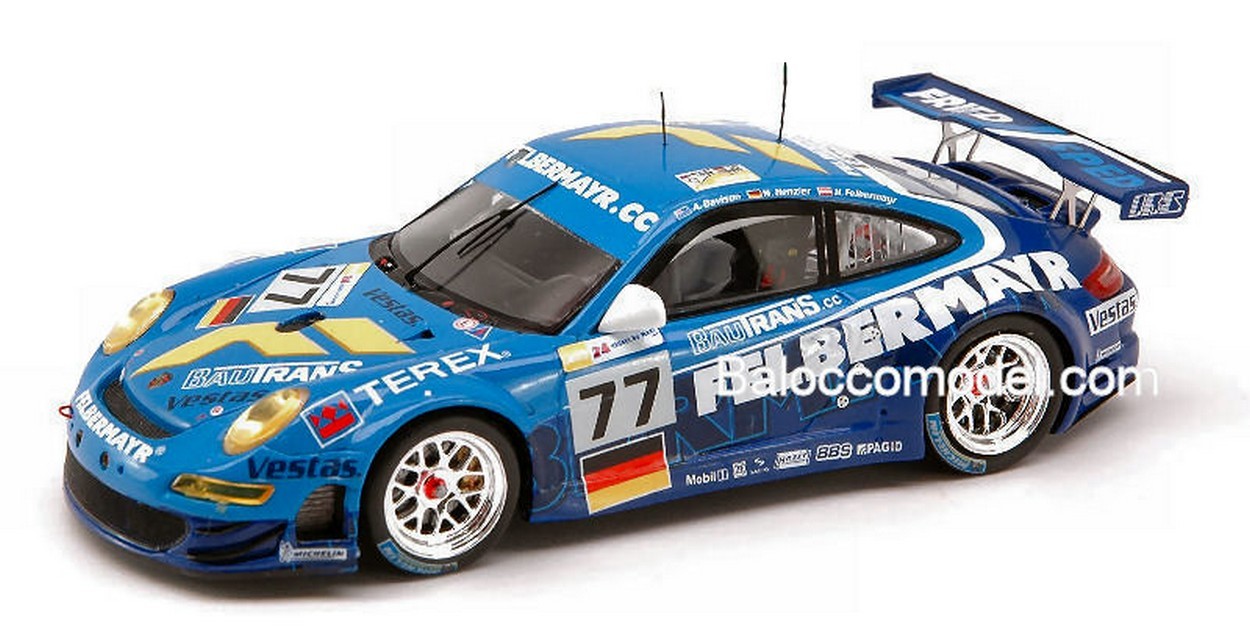 MODELLINO IN SCALA COMPATIBILE CON PORSCHE 997 GT 3 N. 77 LM 2008 1:43 SPARK MODEL S1909