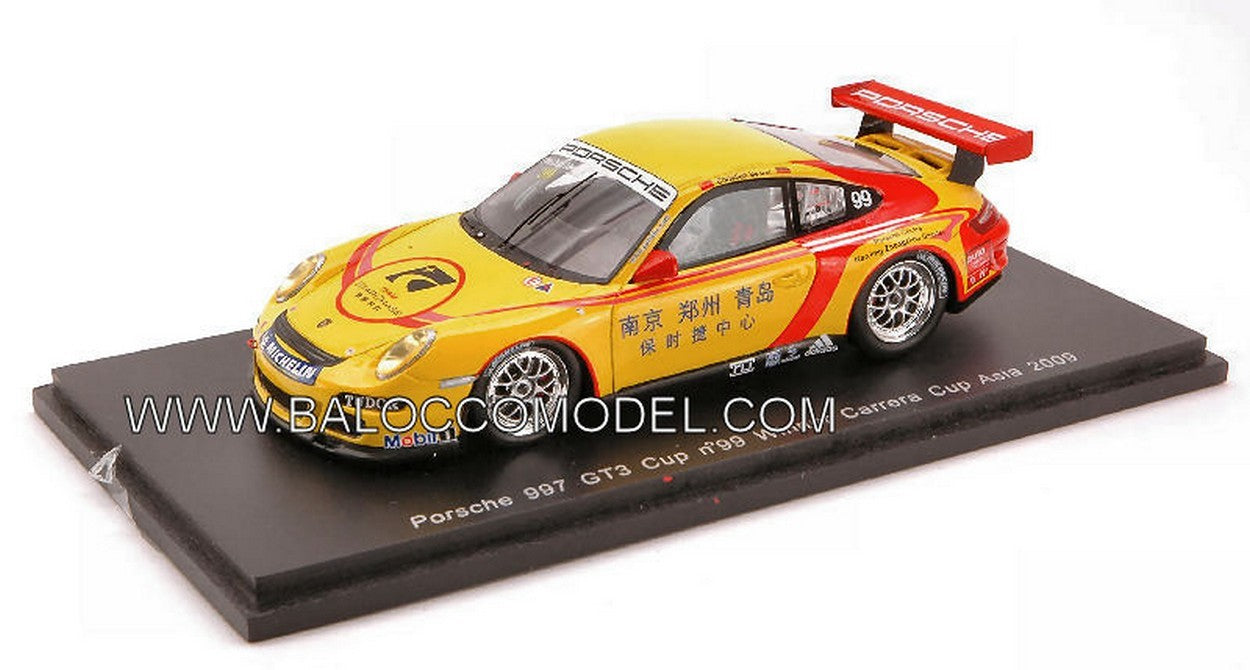 MODELLINO IN SCALA COMPATIBILE CON PORSCHE 997 GT 3 N.99 ASIA 09 1:43 SPARK MODEL S2063