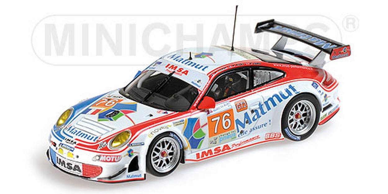 MODELLINO IN SCALA COMPATIBILE CON PORSCHE 997 GT3 N.76 17th LM 2010 NARAT-PILET-LONG 1:43 MINICHAMPS PM410106976