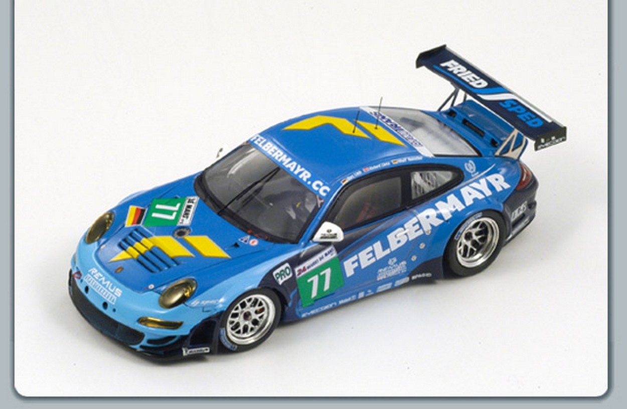 MODELLINO IN SCALA COMPATIBILE CON PORSCHE 997 GT3 RSR N.77 16th LM 2011 1:43 SPARK MODEL S3418