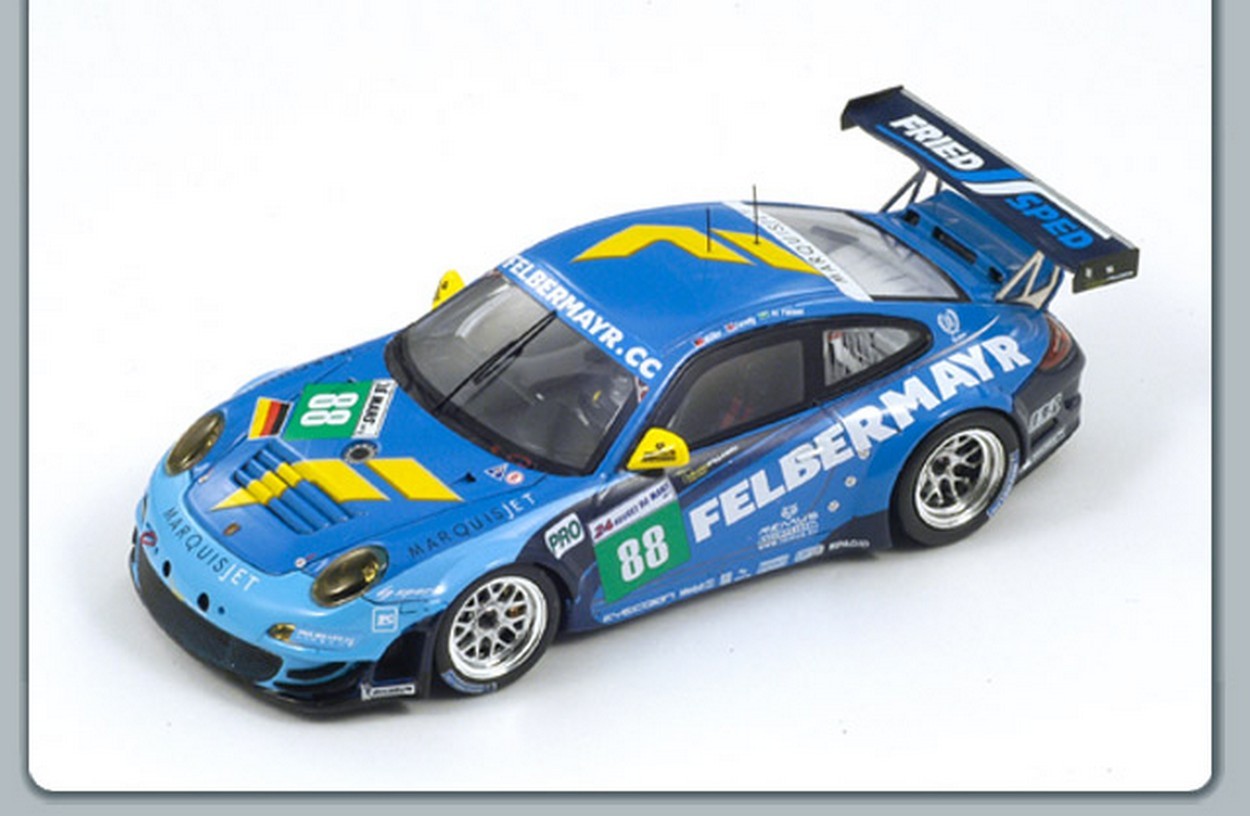 MODELLINO IN SCALA COMPATIBILE CON PORSCHE 997 GT3 RSR N.88 LM 2011 1:43 SPARK MODEL S3420